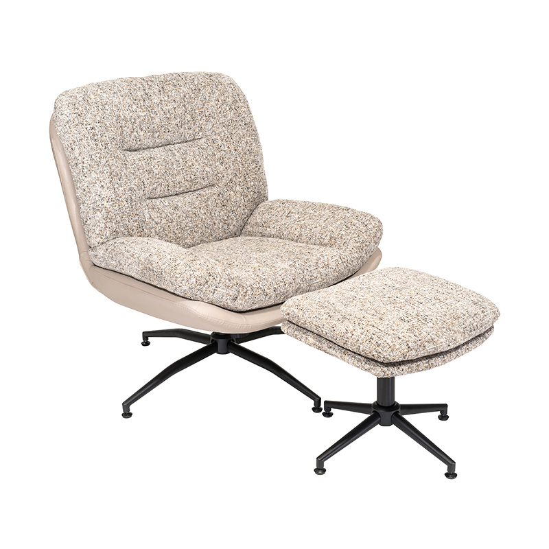 Neuer Stil 360-Grad Stoff drehbarer Akzent Stuhl/Lounge Chiar/Gelegentlich Stuhl mit Osmanischer/Fußstütze